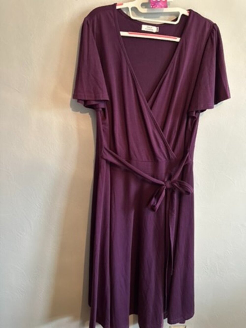 Pinup Fashion Purple Faux Wrap Dress - Size 20w
